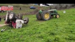 Alaçam'da traktörün devrildiği kazada 1 kişi öldü, 1 kişi yaralandı