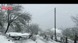 Alaçam'ın Kızlan Yaylası'nda kar etkili oldu
