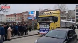 Samsun'dan Suriye'ye 520 çuval un gönderildi
