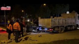 Samsun’da kamyonla çarpışan cipteki 2 kişi yaralandı