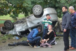 BAFRA'DA KAZA  5 YARALI