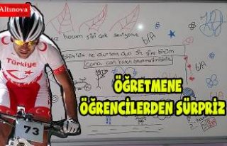 BAFRALI MİLLİ SPORCU ÖĞRETMENE ÖĞRENCİLERİNDEN...