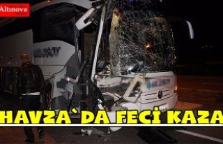 Havza'da yolcu otobüsü ile kamyon çarpıştı:...