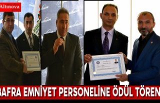 Bafra İlçe Emniyet Müdürlüğü personeline ödül...