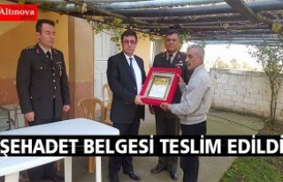 Bafralı şehide şehadet belgesi