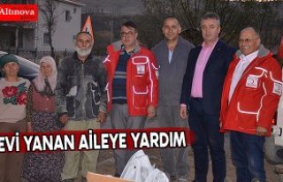 Evi yanan aileye yardım