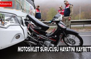 Otobüsün 150 metre sürüklediği motosikletin sürücüsü...