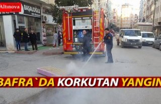 Bafra`da çıkan yangın korkuttu