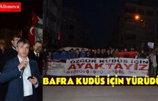 Bafra`da halk Kudüs için yürüdü