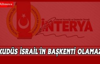 İNTERYA: KUDÜS İSRAİL’İN BAŞKENTİ OLAMAZ