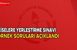 Liselere yerleştirme sınavı örnek soruları açıklandı