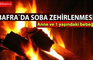Bafra`da soba zehirlenmesi
