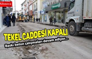 Bafra`da yol çalışması