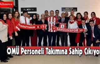 OMÜ Personeli Takımına Sahip Çıkıyor