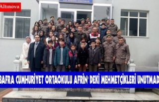 BAFRA CUMHURİYET ORTAOKULU AFRİN' DEKİ MEHMETÇİKLERİ...