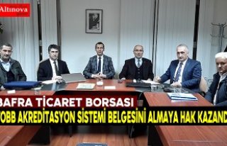 BAFRA TİCARET BORSASI “TOBB Akreditasyon Sistemi...