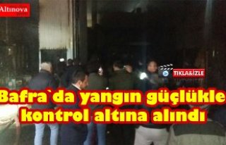 Bafra`da yangın görüntüleri