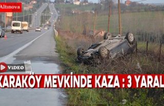Karaköy mevkinde kaza : 3 yaralı