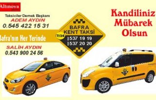 TAKSİCİLER DERNEK BAŞKANI ADEM AYDIN'DAN KANDİL...