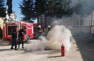 KYK yurdunda yangın tatbikatı yapıldı