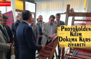 Protokolden Kilim Dokuma Kursu ziyareti