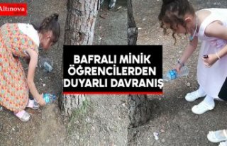 BAFRALI MİNİK ÖĞRENCİLERDEN DUYARLI DAVRANIŞ