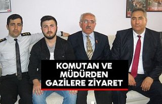 Komutan ve Müdürden gazilere ziyaret