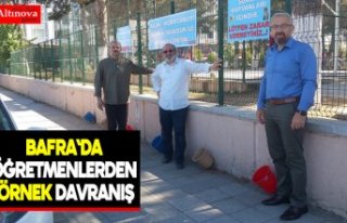 Bafra`da öğretmenlerden örnek davranış