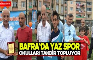Bafra`da yaz spor okulları takdir topluyor