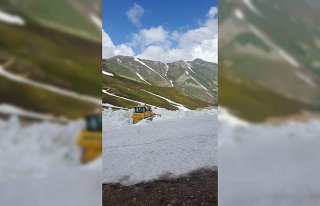 Camili'de haziran ayında kar temizleme çalışması