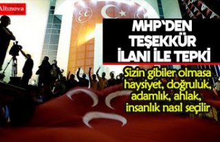 MHP'den teşekkür ilanı ile tepki