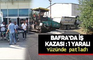 Bafra`da iş kazası : 1 yaralı