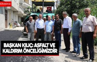 BAŞKAN KILIÇ: ASFALT VE KALDIRIM ÖNCELİĞİMİZDİR