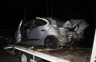 Otomobil ağaçlara çarptı: 6 yaralı