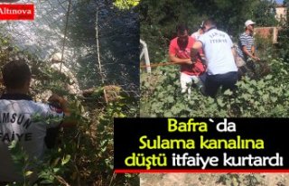 Sulama kanalına düştü itfaiye kurtardı