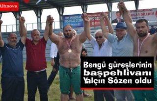 Bengü güreşlerinin başpehlivanı Yalçın Sözen...
