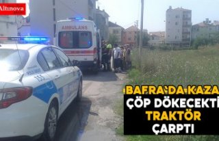 Çöp dökmeye çıktı, traktör çarptı