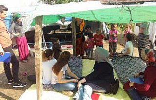 Fındık bahçelerinden okul sırasına