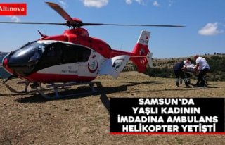 Bafra'da yaşlı kadının imdadına ambulans...