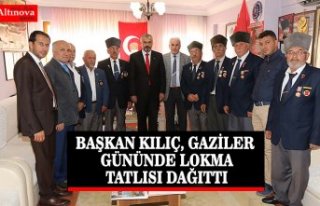 BAŞKAN KILIÇ, GAZİLER GÜNÜNDE LOKMA TATLISI DAĞITTI