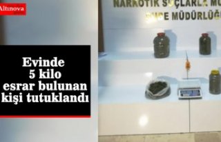 Evinde 5 kilo esrar bulunan kişi tutuklandı