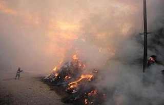 Amasya'da samanlık yangını