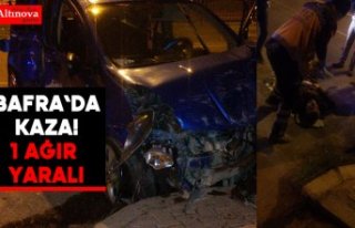 Bafra`da kaza! 1 ağır yaralı