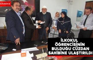 İlkokul öğrencisinin bulduğu cüzdan sahibine...