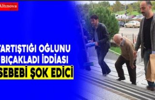 Tartıştığı oğlunu bıçakladığı iddiası