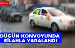 Düğün konvoyunda silahla yaralandı