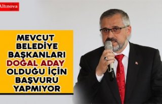 MEVCUT BELEDİYE BAŞKANLARI DOĞAL ADAY OLDUĞU İÇİN...
