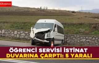 Öğrenci servisi istinat duvarına çarptı: 5 yaralı