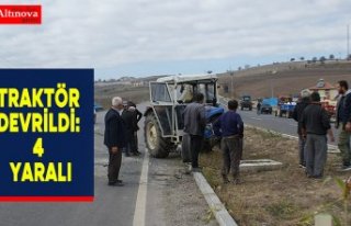 Traktör devrildi: 4 yaralı