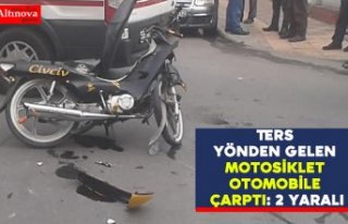 Ters yönden gelen motosiklet otomobile çarptı:...